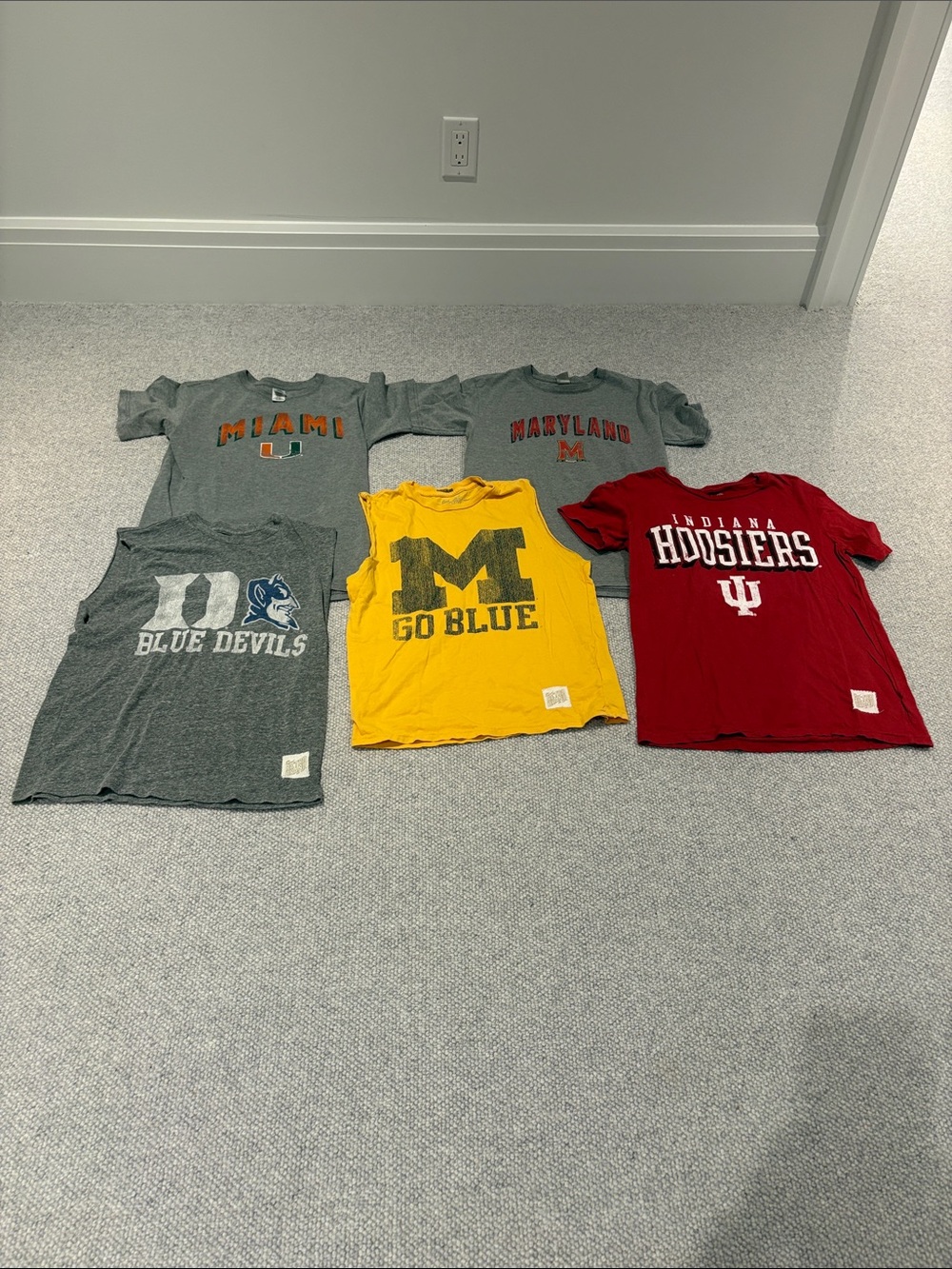 Lot of 5 college tees and tanks
